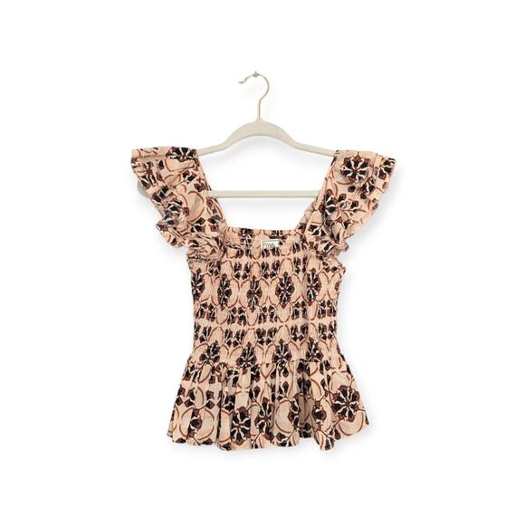 Mille Athena Sayulita Cotton Peplum Summer Tank Top - Picture 1 of 8